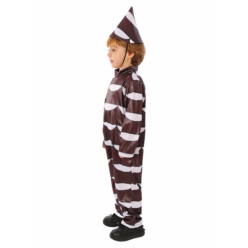 VeeGet Wonka Kids Children Chocolate Magic Cosplay Costume Cute Brown Jumpsuit Outfits Halloween Carnival Suit BoysKidsCostume