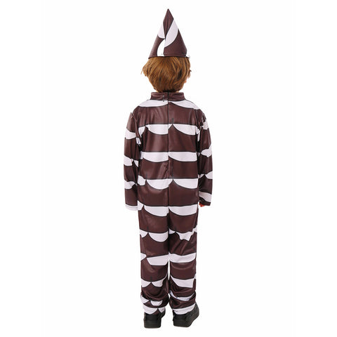 VeeGet Wonka Kids Children Chocolate Magic Cosplay Costume Cute Brown Jumpsuit Outfits Halloween Carnival Suit BoysKidsCostume