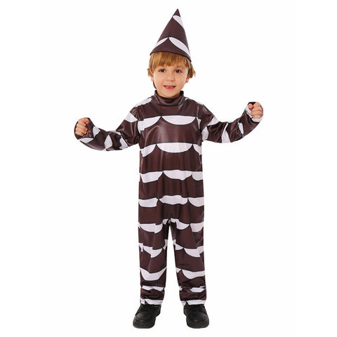 VeeGet Wonka Kids Children Chocolate Magic Cosplay Costume Cute Brown Jumpsuit Outfits Halloween Carnival Suit BoysKidsCostume