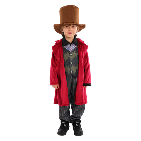 VeeGet Wonka Movie Kids Children Cosplay Costume Outfits Halloween Carnival Suit