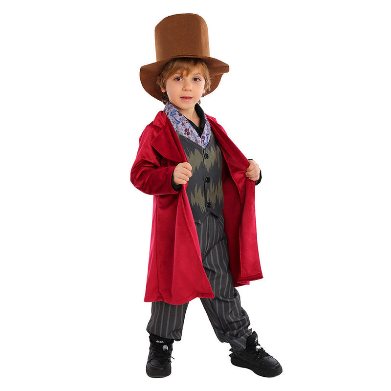 VeeGet Wonka Movie Kids Children Cosplay Costume Outfits Halloween Carnival Suit BoysKidsCostume