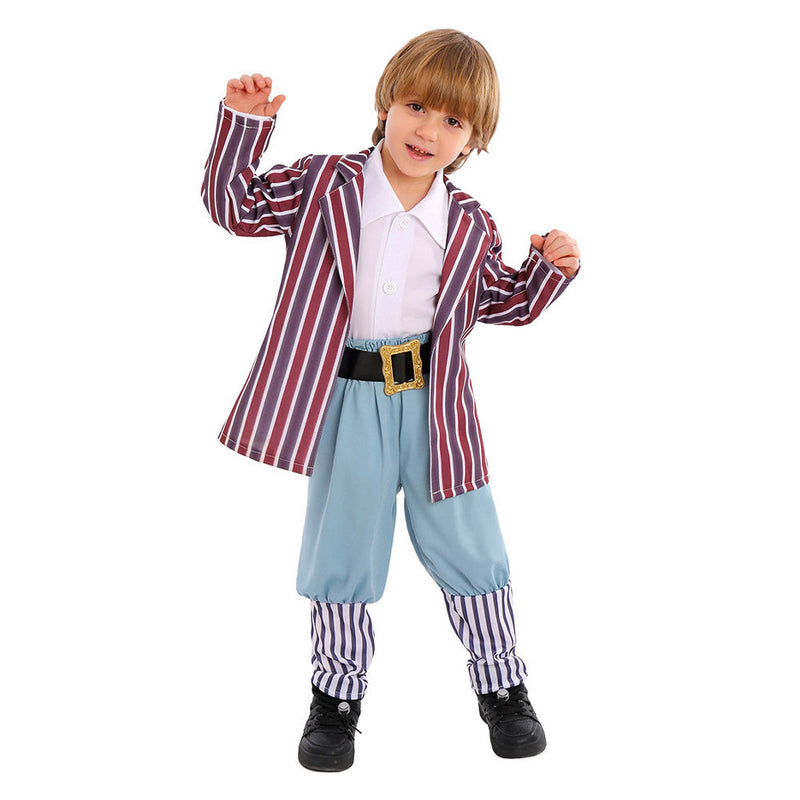 VeeGet Wonka Movie Oompa Loompa Kids Children Cosplay Costume Outfits Halloween Hoilday Carnival Suit BoysKidsCostume