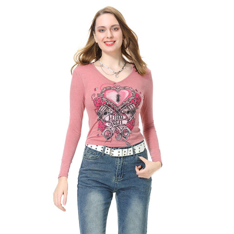 Y2K Shirt Men Women Pink 3D Printed Long Sleeve T-shirt Cosplay Costume Halloween Carnival Party Suit