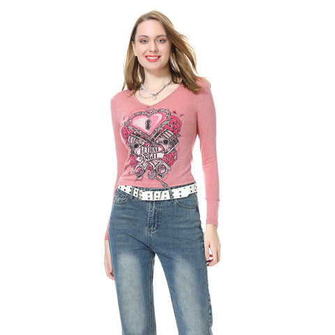 Y2K Shirt Men Women Pink 3D Printed Long Sleeve T-shirt Cosplay Costume Halloween Carnival Party Suit