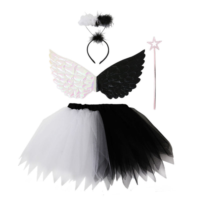 [YuraYura] Angel Feather Cosplay 4 - Point Set Angel Wings Devil Feather Angel Costume Luxury Set Christmas Halloween Makeover Costume Party Stage 