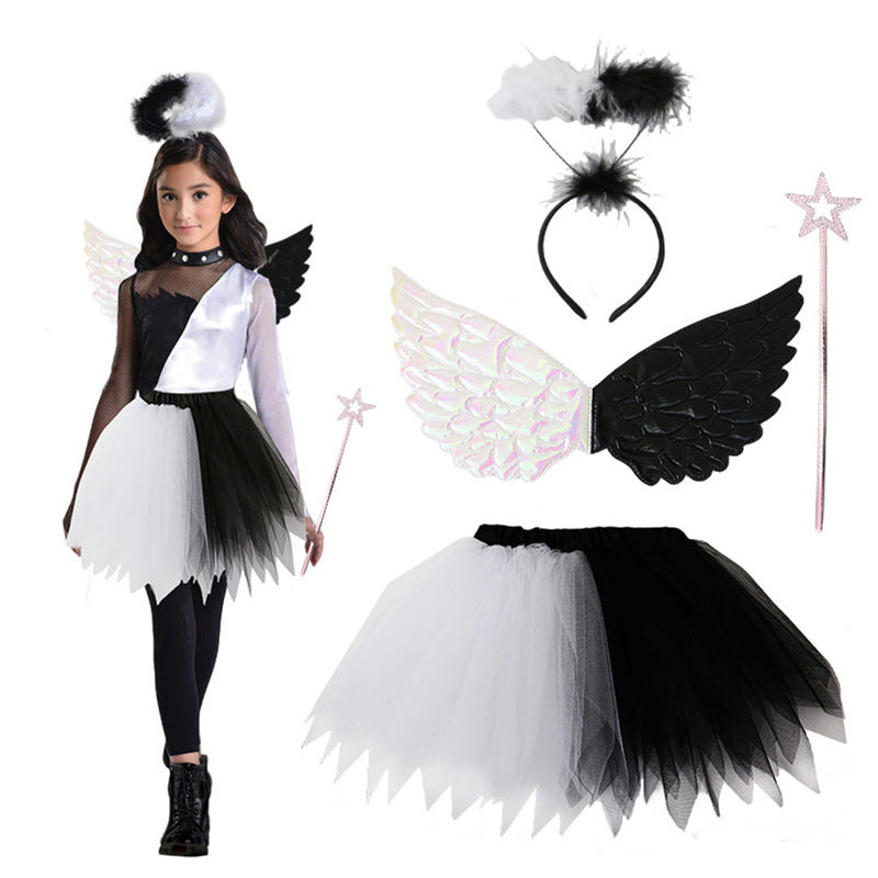 [YuraYura] Angel Feather Cosplay 4 - Point Set Angel Wings Devil Feather Angel Costume Luxury Set Christmas Halloween Makeover Costume Party Stage 