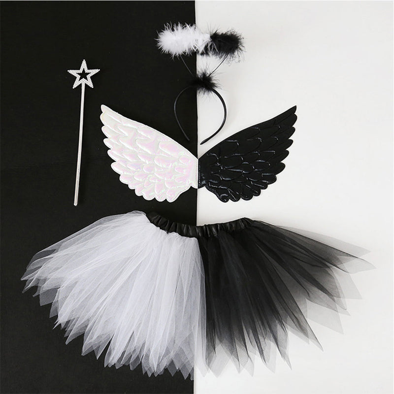 [YuraYura] Angel Feather Cosplay 4 - Point Set Angel Wings Devil Feather Angel Costume Luxury Set Christmas Halloween Makeover Costume Party Stage 