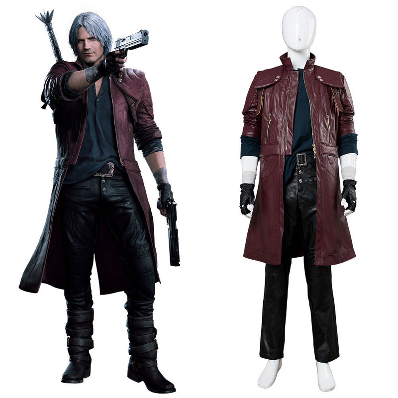 Devil May Cry V DMC5 Dante Aged Outfit Leather Cosplay Costume