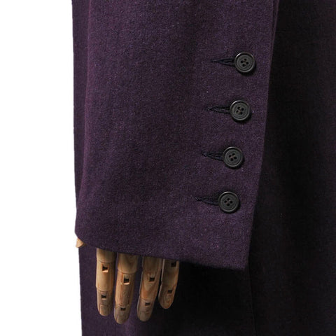 Doctor Who Cosplay Eleventh 11th Doctor Buttonless Purple Wool Frock Coat Costume