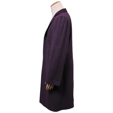 Doctor Who Cosplay Eleventh 11th Doctor Buttonless Purple Wool Frock Coat Costume