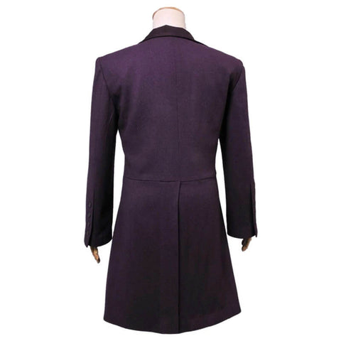 Doctor Who Cosplay Eleventh 11th Doctor Buttonless Purple Wool Frock Coat Costume