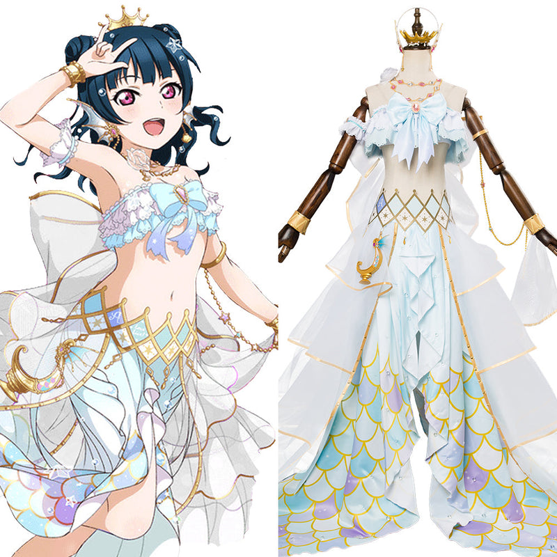 LoveLive Mermaid Festa Tsushima Yoshiko Cosplay Costume Awakening Dress