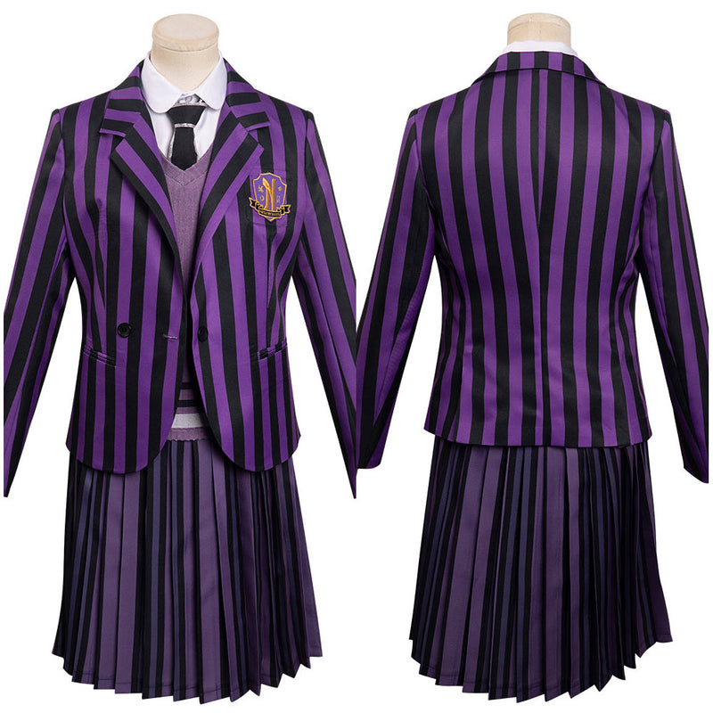 Wednesday - Enid Cosplay Costume Outfits Purple School Uniform Outfits Halloween Carnival Suit