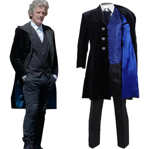 Doctor Who 12th Doctor Coat Dr Mysterio Cosplay Costume Velvet Coat For Sale