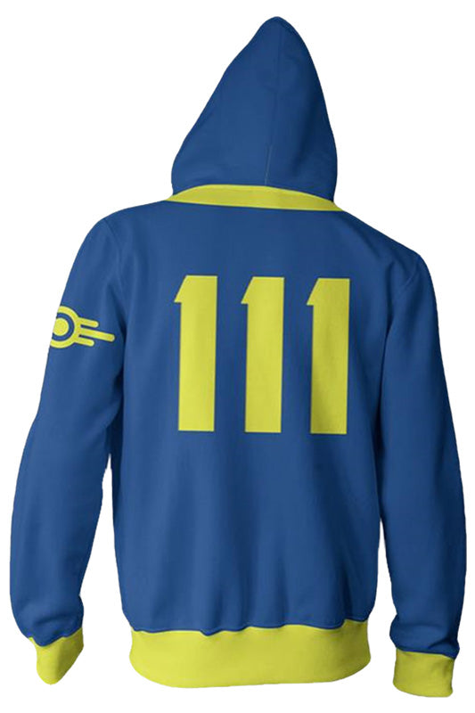 Fallout 4 Hoodie Vault #111 3D Printed Zip Up Sweatshirt
