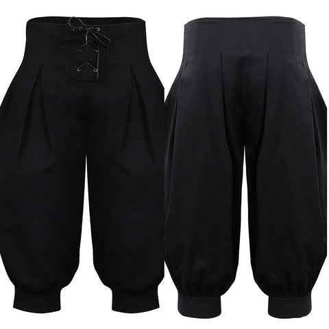 Medieval Renaissance Viking Cosplay Pants Harem Cropped Trousers