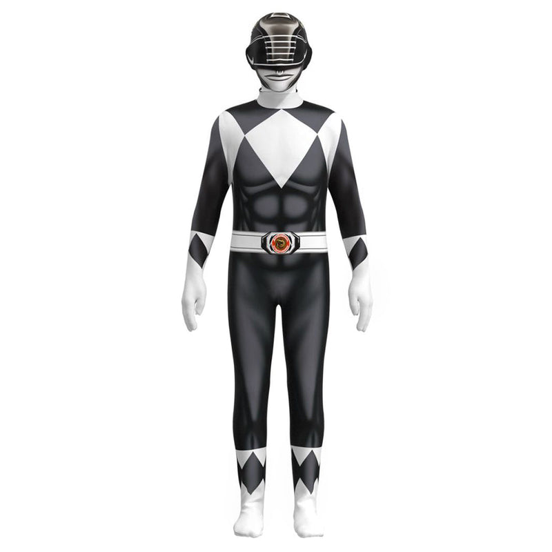 Kids  Mighty Morphin Power Rangers Zack Cosplay Costume Halloween Carnival Suit