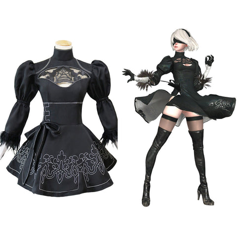 NieR:Automata - 2B Cosplay Costume Dress  Outfits Halloween Carnival Suit