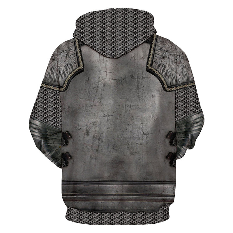 Knights Templar Armor Hoodie Crusader Cross Sweatshirt Pullover Halloween Costume