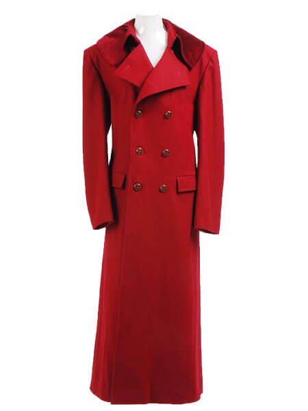 Doctor Who fourth 4th Doctor Dark Red Long Trench Wool Coat Cosplay Costume