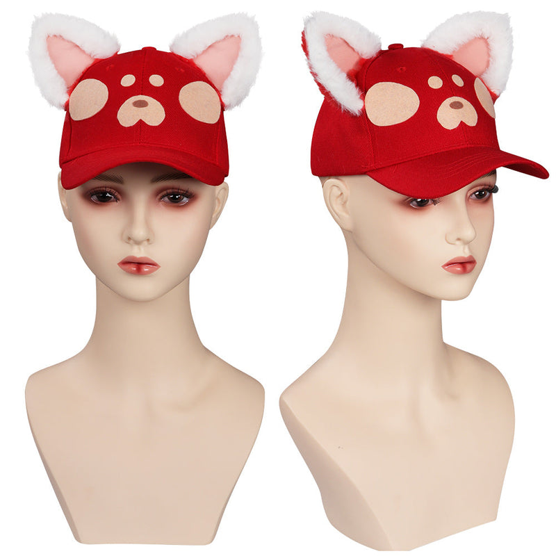 Turning Red Red Panda Cosplay Hat Cap Halloween Carnival Costume Accessories