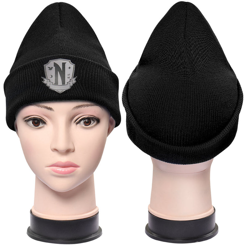 Wednesday Addams Original Design Cosplay Black Hat Cap Costume Accessories Prop Gifts