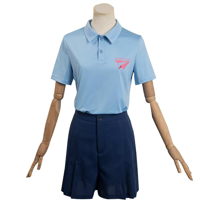 2023 Movie Blue Mailman Outfits Halloween Carnival Cosplay Costume