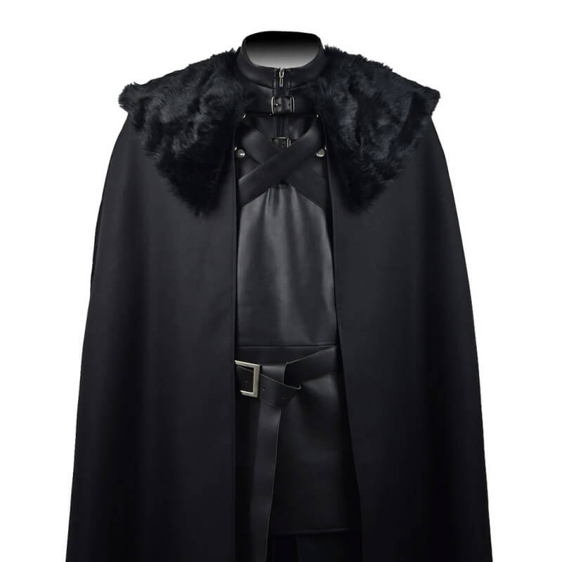 Game of Thrones Jon Snow Night's Watch Black Coat Suit Costume