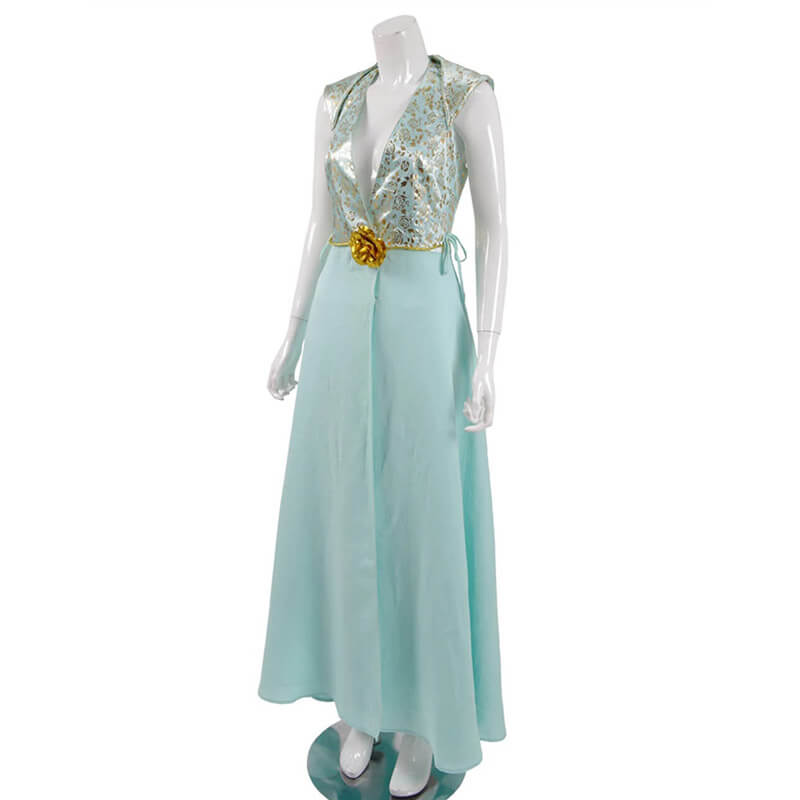 Game of Thrones Queen Margaery Tyrell Cosplay Blue Dress Costume