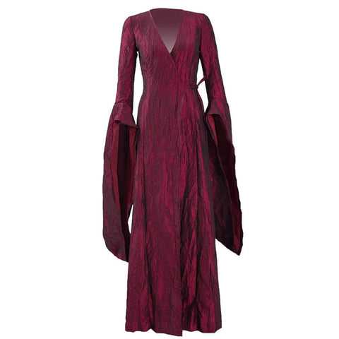 Game of Thrones Melisandre Red Long Dress Cosplay Costume Women Halloween Outfit