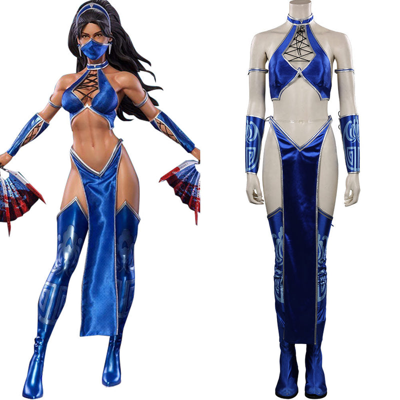 Mortal Kombat Kitana Costume Accessories Outfit Halloween Carnival Suit Cosplay Costume