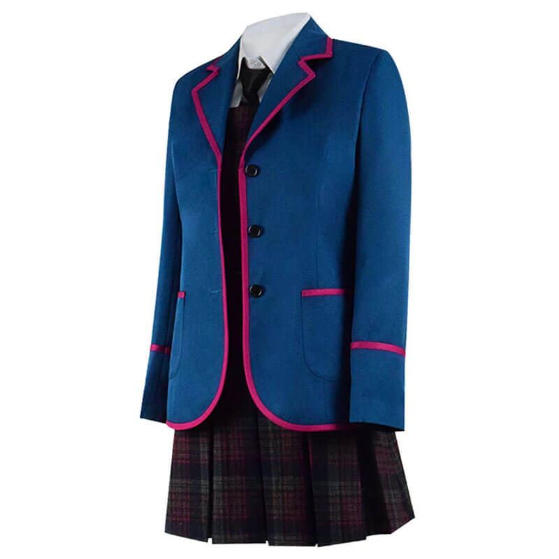 ﻿Adult The Umbrella Academy Blue School Uniform Outfit Cosplay Costume
