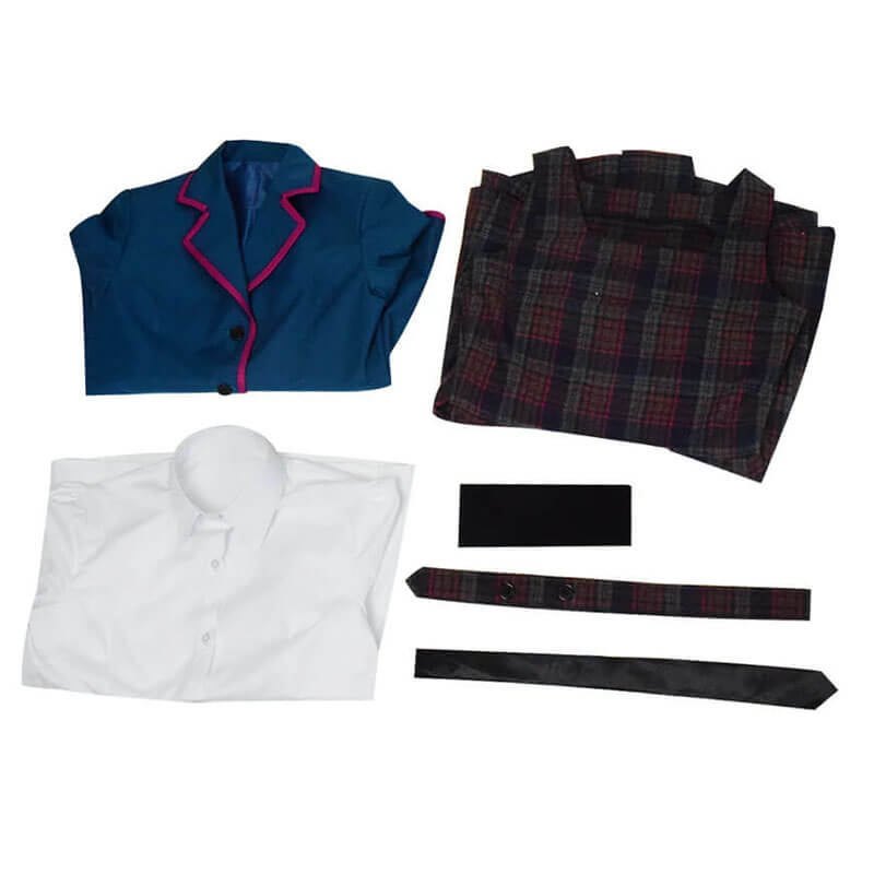 ﻿Adult The Umbrella Academy Blue School Uniform Outfit Cosplay Costume