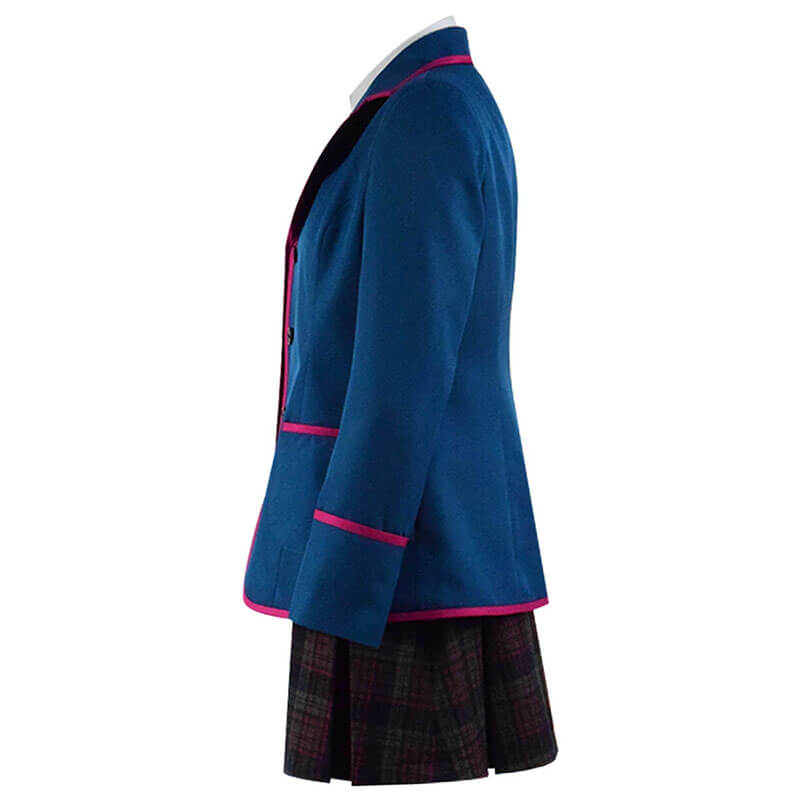 ﻿Adult The Umbrella Academy Blue School Uniform Outfit Cosplay Costume