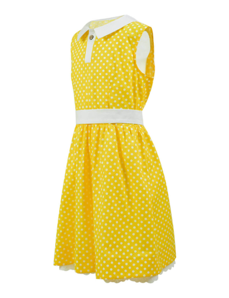 Toy Story 4 Gabby Gabby Dotted Yellow Dress Cosplay Costume Kids Children