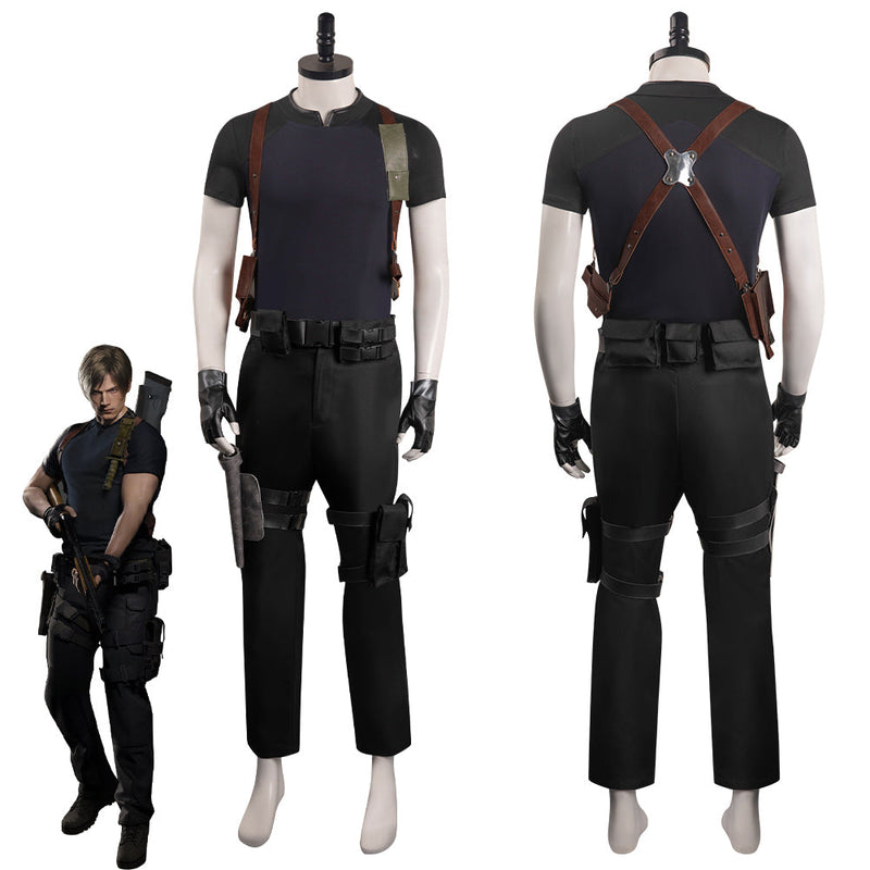 Resident Evil 4 Remake Leon S.Kennedy Cosplay Costume Halloween Carnival Party Disguise Suit