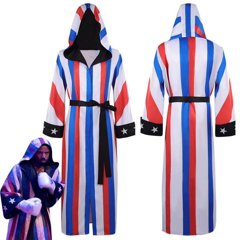 Adult Creed3 Adonis Creed Cosplay Costume Long Robe Belt Outfits Halloween Carnival Party Suit