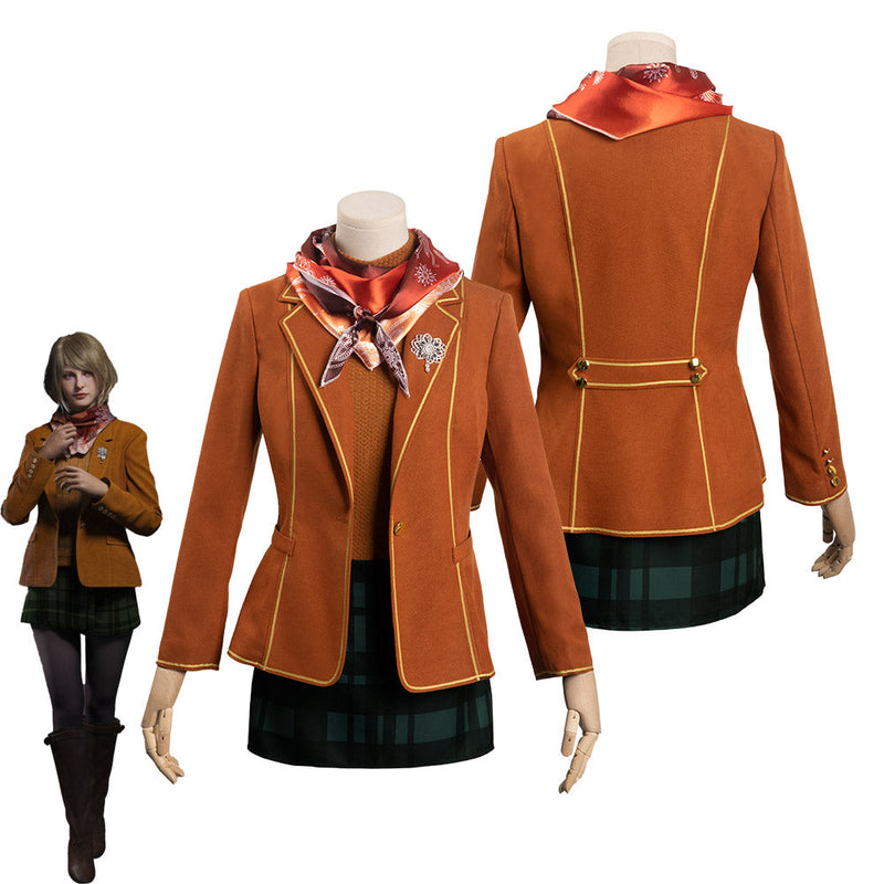 Resident Evil 4 Remake Ashley Graham Cosplay Costume Dress Coat Outfits Halloween Carnival Party Suit