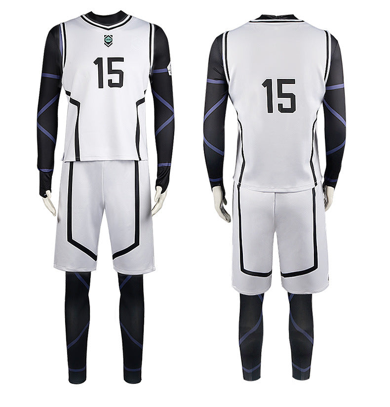 Blue Lock Football Uniform Cosplay Costume Top Shorts Outfits Halloween Carnival Suit